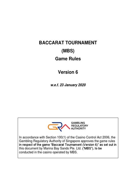 MBS Baccarat Game Rules .